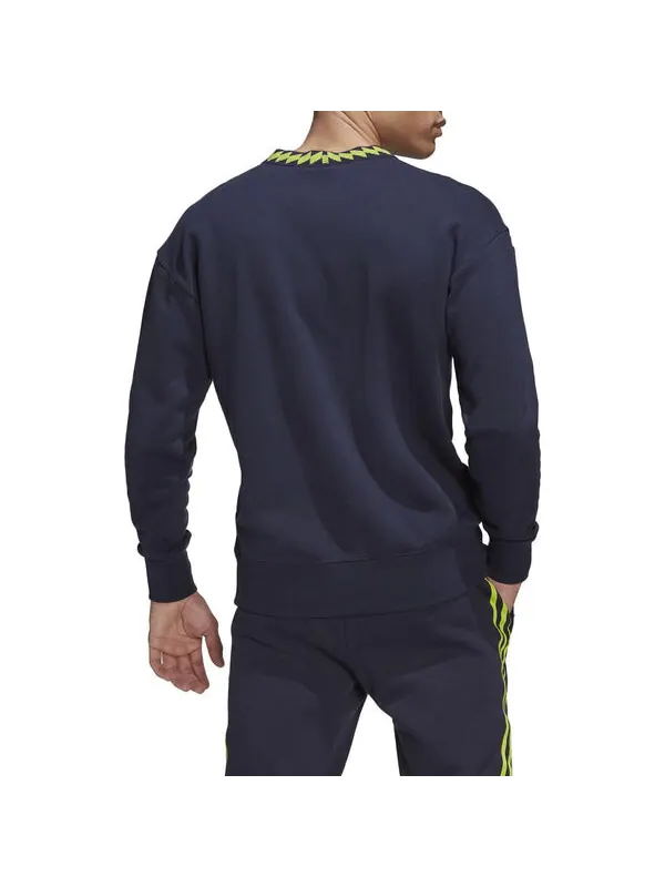 Толстовка Men's adidas Solid Color Logo Athleisure Casual Sports Pullover Round Neck Blue — изображение 3 из 4, мульти