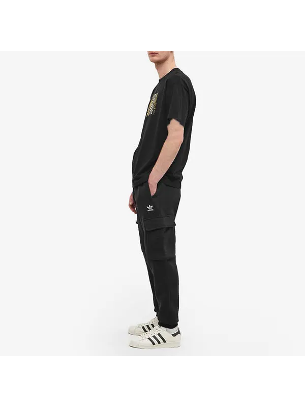 Брюки оригинальные adicolor essentials брюки-карго трилистник Adidas — изображение 2 из 4, черный