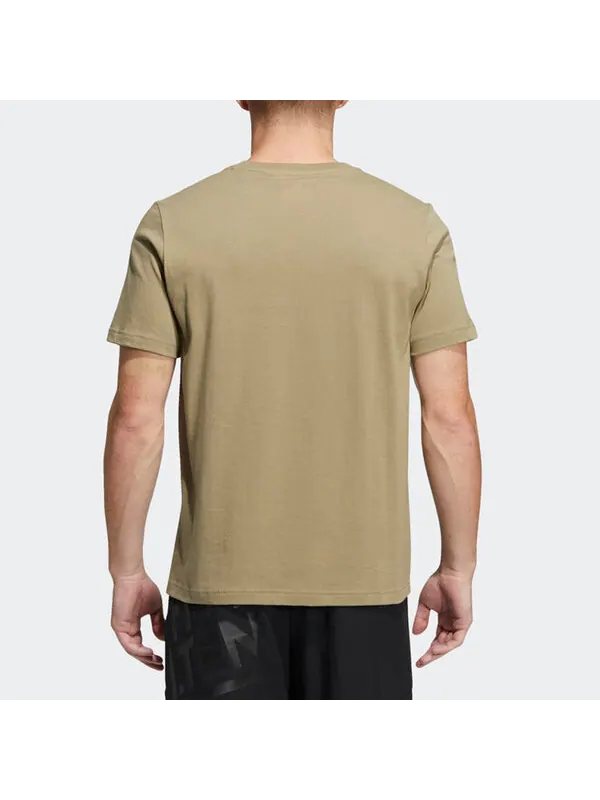 Футболка Men's adidas Solid Color Round Neck Short Sleeve Green T-Shirt — изображение 3 из 4, мульти