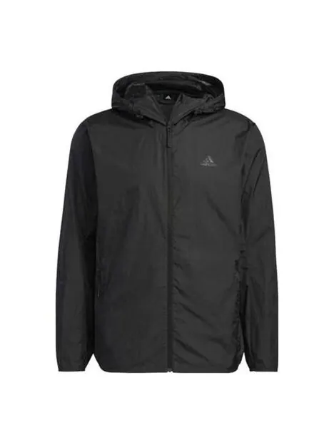 Куртка ветровки Куртка с капюшоном Adidas — изображение 1 из 3, черный