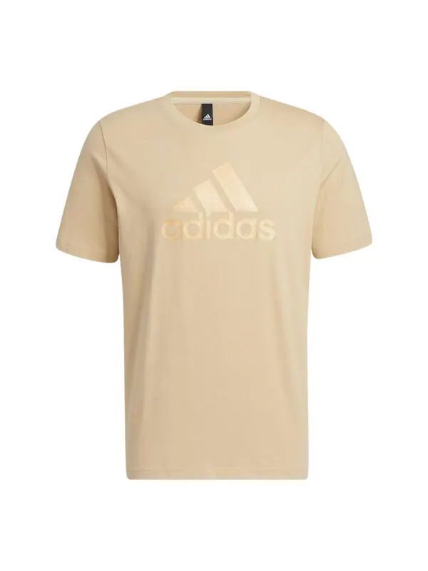 Футболка adidas Solid Color Large Logo Printing Athleisure Casual Sports Short Sleeve Brown — изображение 1 из 4, мульти