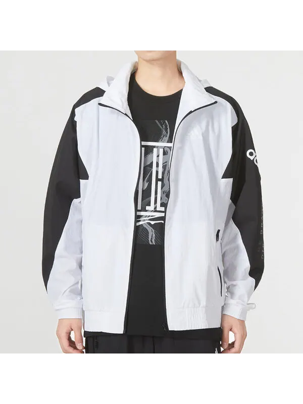 Куртка adidas Fi Bp2 Wvjk Contrasting Colors Logo Athleisure Casual Sports hooded Woven Jacket White — изображение 3 из 4