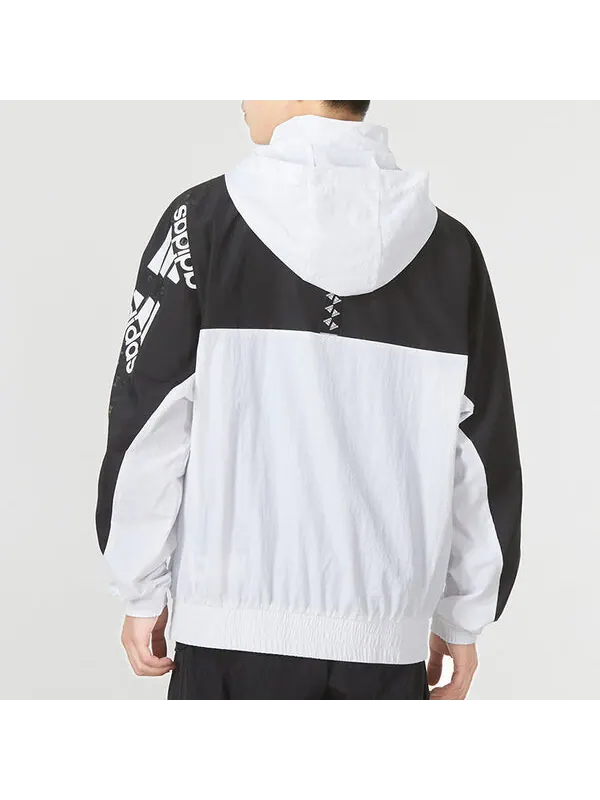 Куртка adidas Fi Bp2 Wvjk Contrasting Colors Logo Athleisure Casual Sports hooded Woven Jacket White — изображение 4 из 4