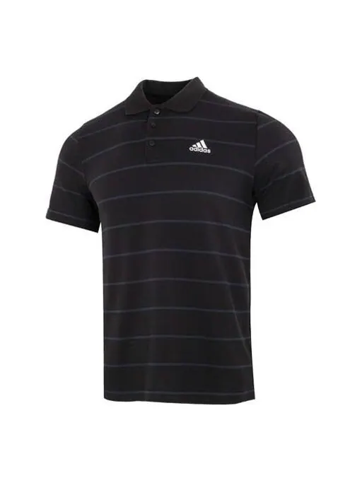 Футболка adidas Fi Stripe Polo Athleisure Casual Sports Short Sleeve Polo Shirt Black — изображение 1 из 4, мульти