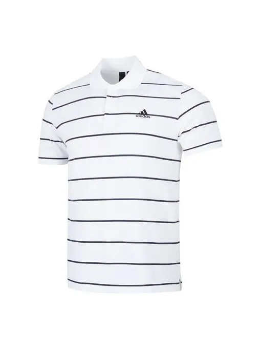 Футболка adidas Stripe Small Label Athleisure Casual Sports Short Sleeve Polo Shirt White — изображение 1 из 4, мульти