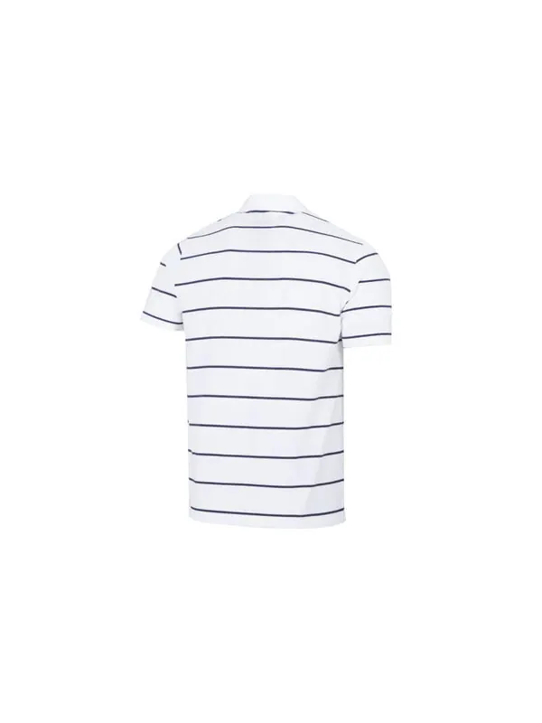 Футболка adidas Stripe Small Label Athleisure Casual Sports Short Sleeve Polo Shirt White — изображение 2 из 4, мульти