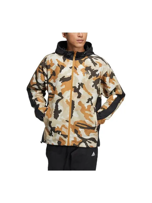 Куртка Men's adidas Camouflage Adjustable Hooded Sports Gym Jacket Brown — изображение 1 из 1, мульти