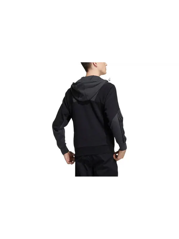 Куртка adidas Casual Sports hooded Splicing Jacket Black — изображение 2 из 3, мульти