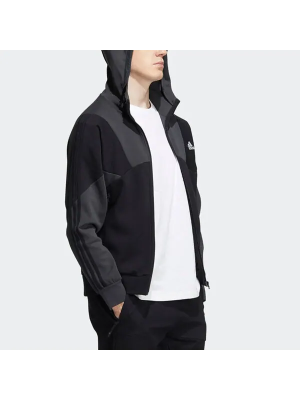 Куртка adidas Casual Sports hooded Splicing Jacket Black — изображение 3 из 3, мульти