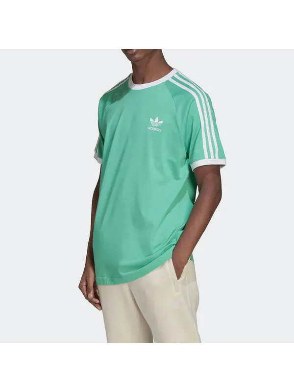 Футболка adidas Adicolor Classics 3-Stripes T-shirt 'Hi-Res Green' — изображение 3 из 4, зеленый