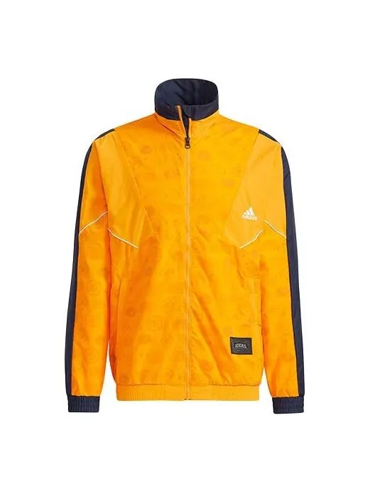 Куртка adidas Pattern Printing Sports Jacket Orange — изображение 1 из 1, оранжевый