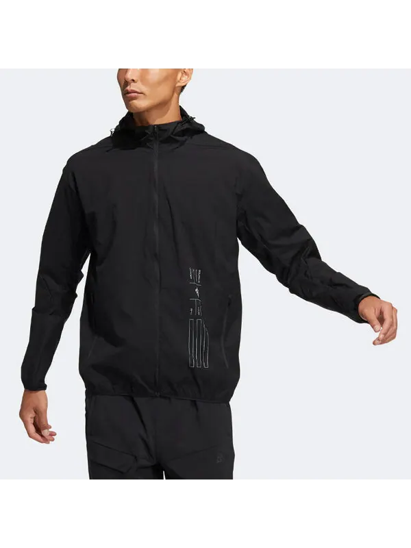 Куртка adidas Solid Color Sports Hooded Jacket Black — изображение 2 из 4, мульти