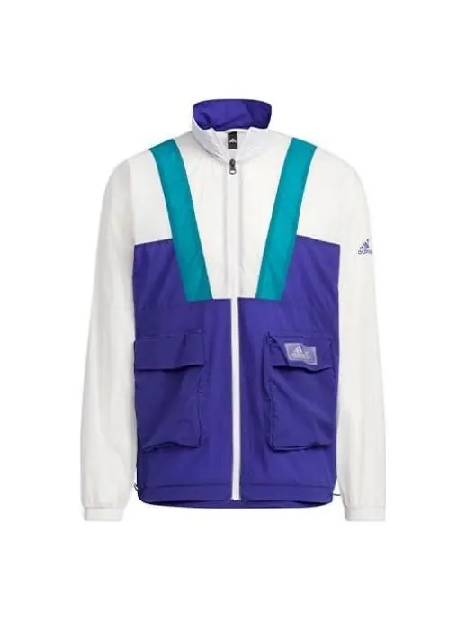 Куртка adidas originals St Ltwind Wvjk Casual Breathable Sports Stand Collar Jacket Blue White — изображение 1 из 4, мульти