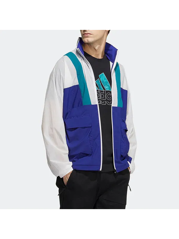 Куртка adidas originals St Ltwind Wvjk Casual Breathable Sports Stand Collar Jacket Blue White — изображение 4 из 4, мульти