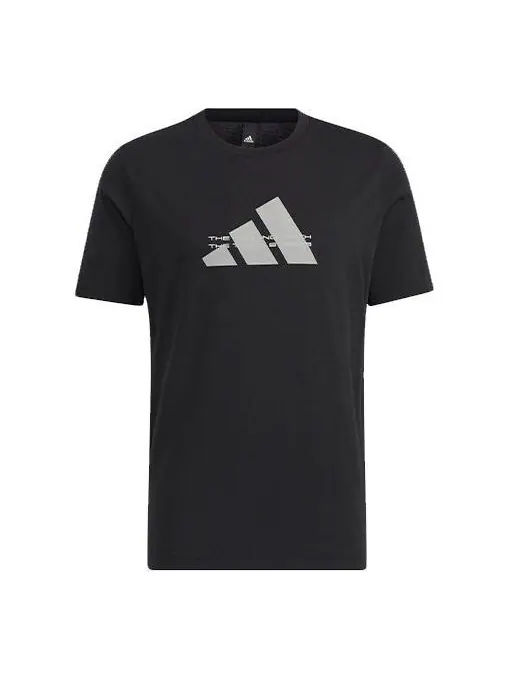 Футболка adidas Alphabet Logo Printing Sports Short Sleeve Black — изображение 1 из 4, мульти