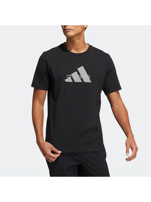 Футболка adidas Alphabet Logo Printing Sports Short Sleeve Black — изображение 4 из 4, мульти