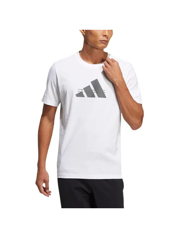 Футболка adidas Alphabet Large Logo Printing Round Neck Short Sleeve White — изображение 2 из 4, мульти