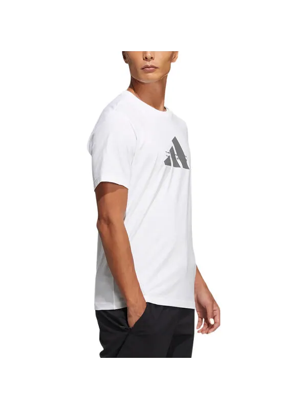 Футболка adidas Alphabet Large Logo Printing Round Neck Short Sleeve White — изображение 4 из 4, мульти