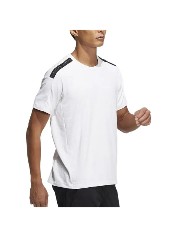 Футболка Men's adidas Splicing Casual Sports Round Neck Short Sleeve White T-Shirt — изображение 2 из 3, мульти