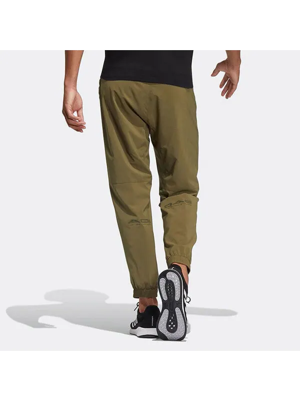 Брюки Men's adidas Solid Color Logo Casual Joggers/Pants/Trousers Autumn Green — изображение 4 из 4, мульти