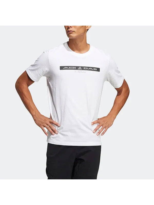 Футболка adidas TH Refbar Tee Alphabet Pattern Printing Sports Short Sleeve White — изображение 2 из 4, мульти