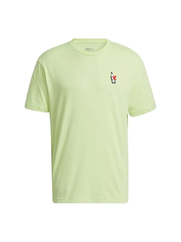 Футболка neo m july tee 2 printing sports loose round neck short sleeve yellow Adidas — изображение 1 из 4, желтый