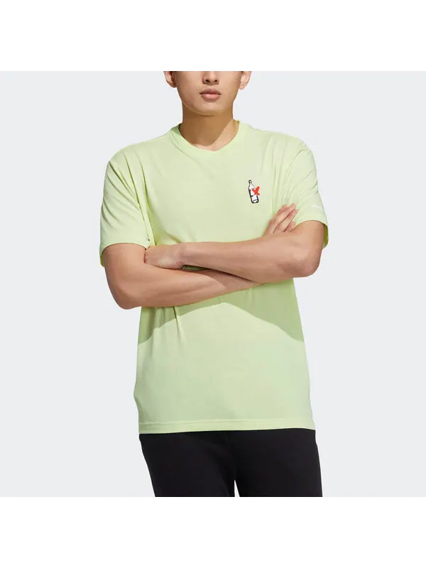 Футболка neo m july tee 2 printing sports loose round neck short sleeve yellow Adidas — изображение 2 из 4, желтый