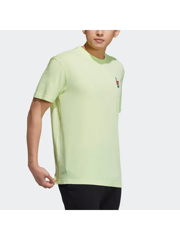 Футболка neo m july tee 2 printing sports loose round neck short sleeve yellow Adidas — изображение 4 из 4, желтый