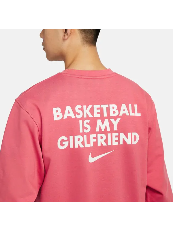 Свитера стандартный выпуск dri fit баскетбольный топ с круглым вырезом Nike — изображение 3 из 3, розовый/белый