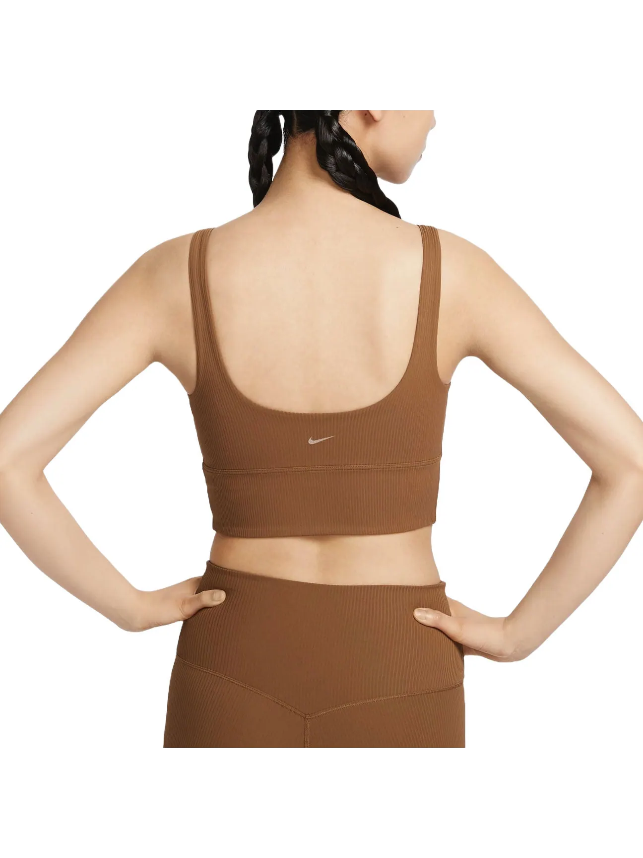 (WMNS) Спортивный бюстгальтер Nike Zenvy Rib Light-Support Padded Longline, азиатский размер — изображение 2 из 2