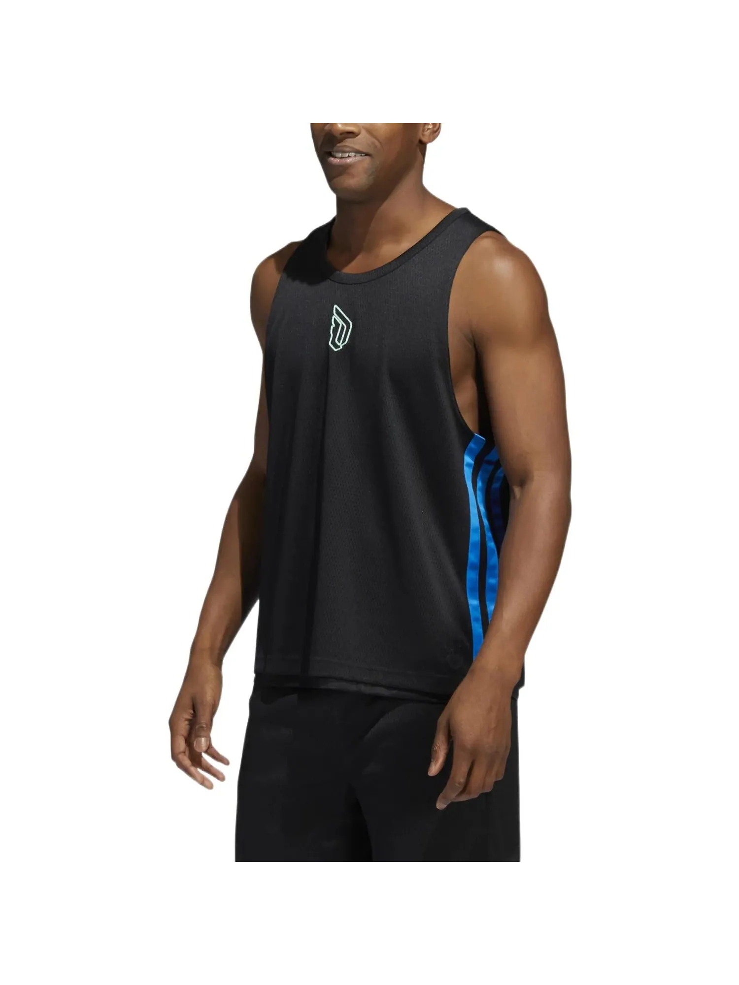 Жилет Men's adidas Lillard Logo Printing Stripe Basketball Sports Black Vest — изображение 2 из 4, мульти