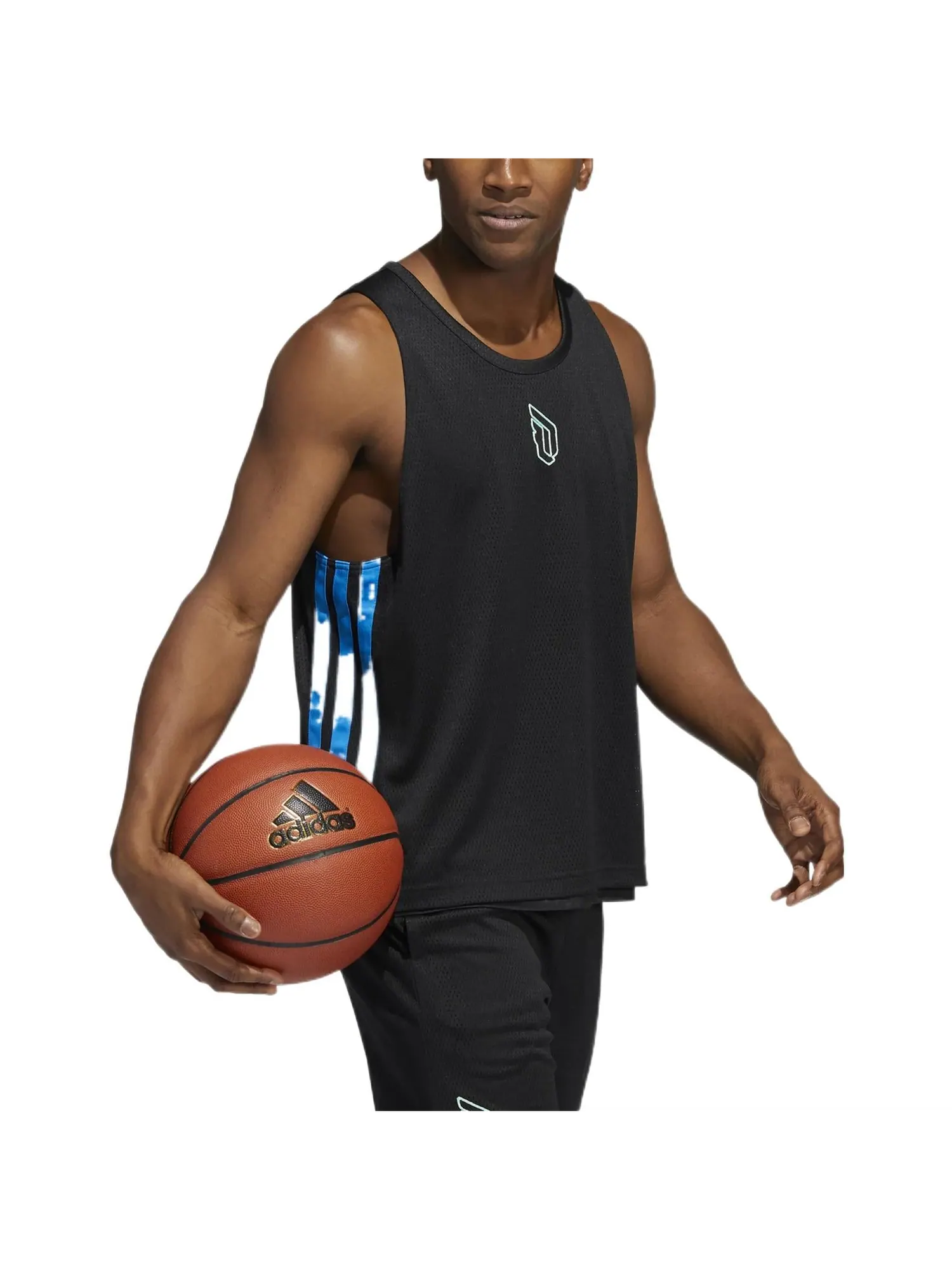 Жилет Men's adidas Lillard Logo Printing Stripe Basketball Sports Black Vest — изображение 4 из 4, мульти