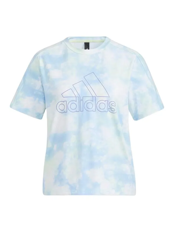 Футболка с надписью aop t shirt Adidas — изображение 1 из 3, белый/синий