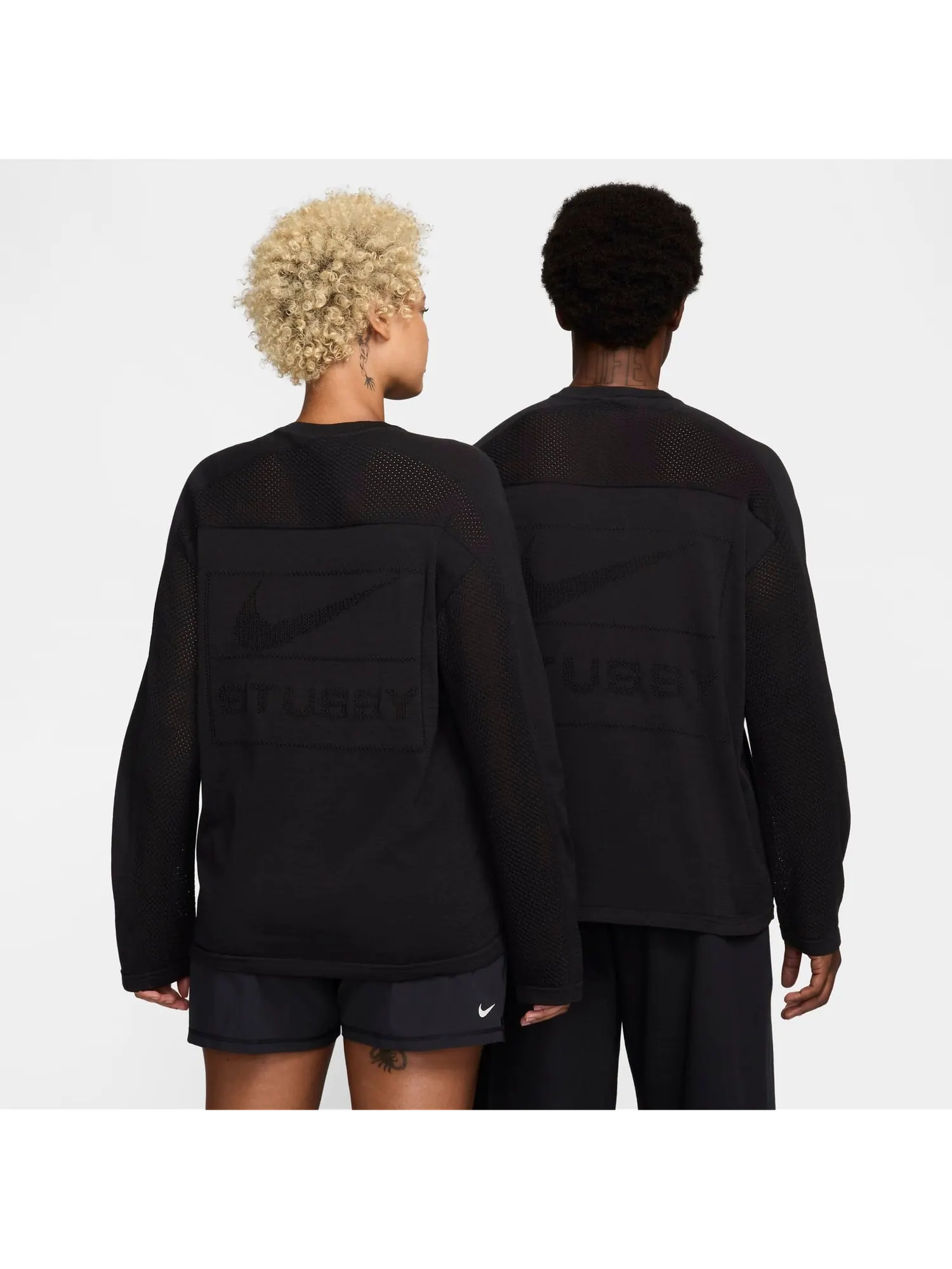 Джерси Nike x Stussy Long-Sleeve Knit Jersey 'Black' — изображение 2 из 5, черный