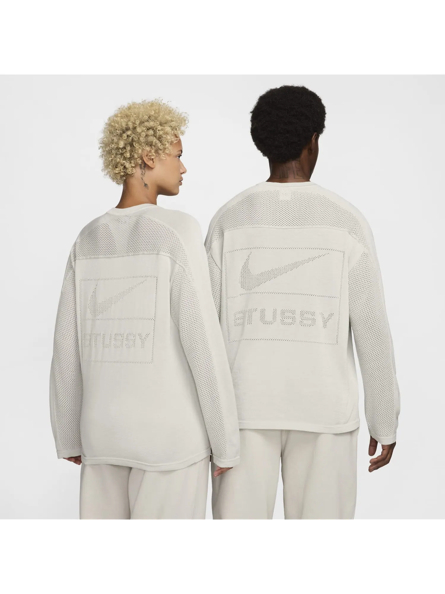Джерси Nike x Stussy Long-Sleeve Knit Jersey 'Light Bone' — изображение 2 из 5, бежевый