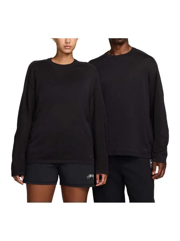 Спортивная футболка x stussy long sleeve jesrey asia sizing 'black' Nike — изображение 1 из 2, черный