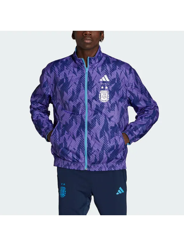 Куртка adidas Argentina Anthem Jacket Men's Sports Soccer Running Top Light Blue — изображение 4 из 4, светлый синий