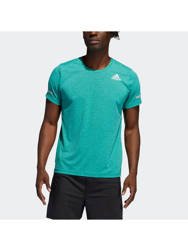 Футболка elevate train t training sports quick dry short sleeve green Adidas — изображение 3 из 4, зеленый