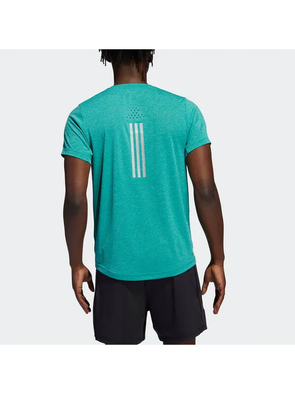 Футболка elevate train t training sports quick dry short sleeve green Adidas — изображение 4 из 4, зеленый