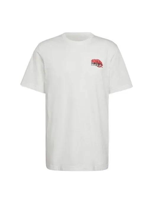 Футболка adidas originals Printing Pattern Sports Round Neck Short Sleeve White — изображение 1 из 4, мульти