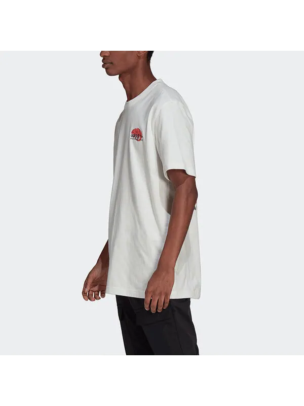 Футболка adidas originals Printing Pattern Sports Round Neck Short Sleeve White — изображение 3 из 4, мульти