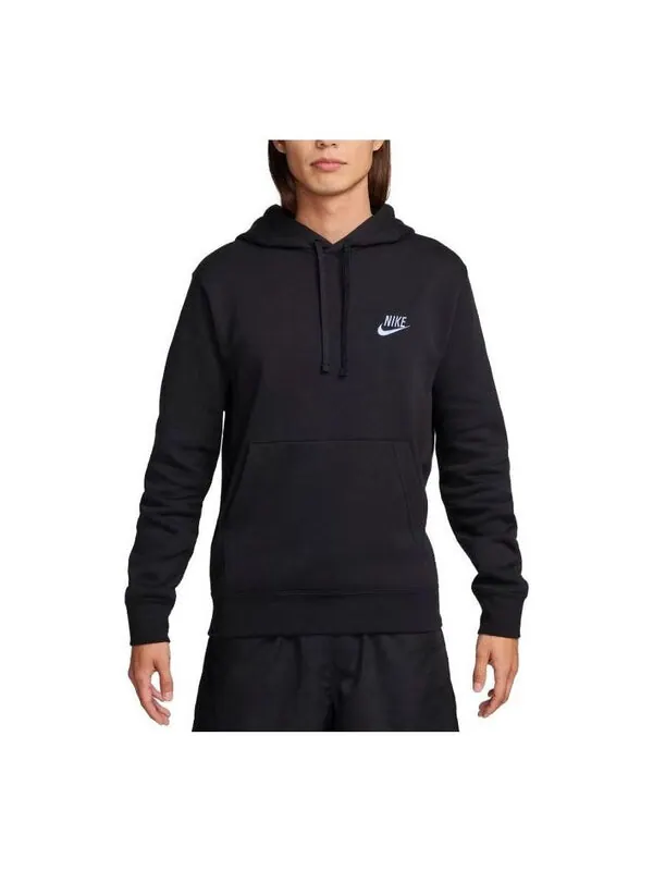Толстовка sportswear club fleece hoodie 'black' Nike — изображение 1 из 3, черный