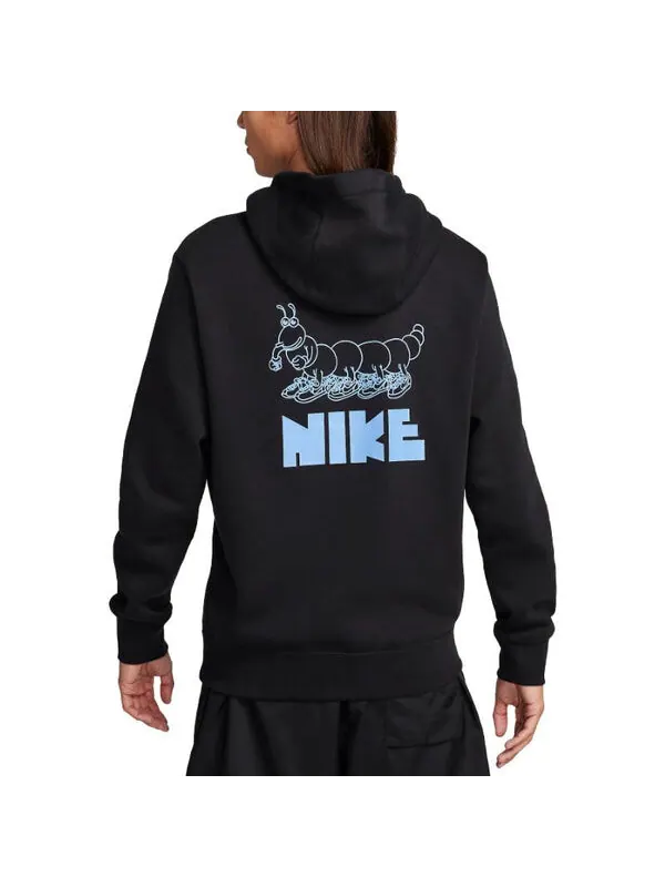 Толстовка sportswear club fleece hoodie 'black' Nike — изображение 3 из 3, черный