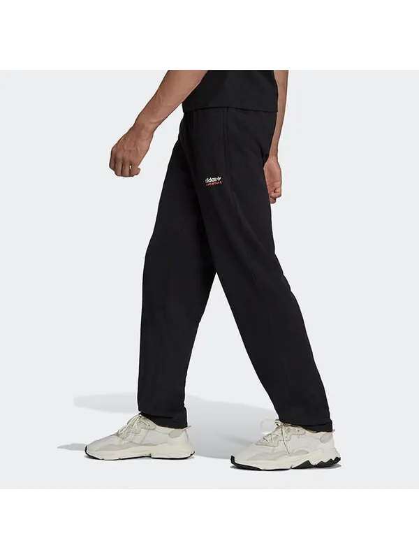 Спортивные штаны Men's adidas originals Solid Color Loose Sports Pants/Trousers/Joggers Black — изображение 4 из 4, мульти