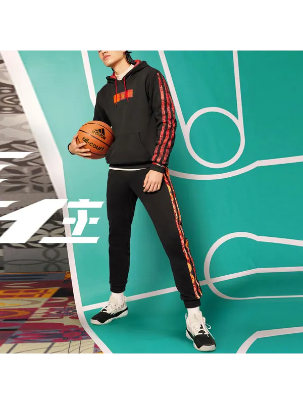 Толстовка men's limited contrasting colors pattern printing sports black Adidas — изображение 3 из 3, черный