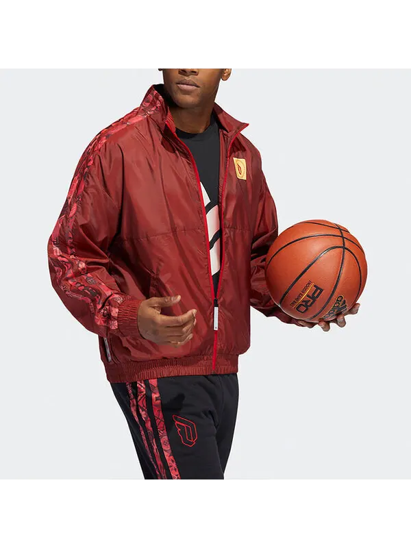 Куртка Men's adidas CNY Logo Basketball Sports Jacket Red — изображение 2 из 4, красный