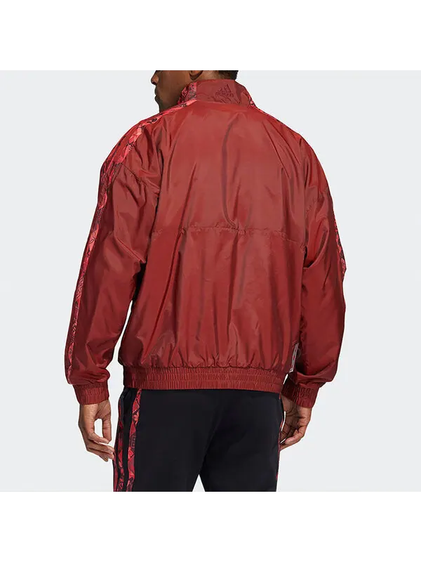 Куртка Men's adidas CNY Logo Basketball Sports Jacket Red — изображение 3 из 4, красный