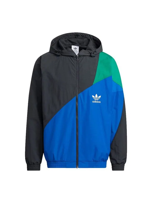 Куртка adidas originals Ts Wb Colorblock Splicing Sports hooded Logo Jacket Blue — изображение 1 из 4, синий