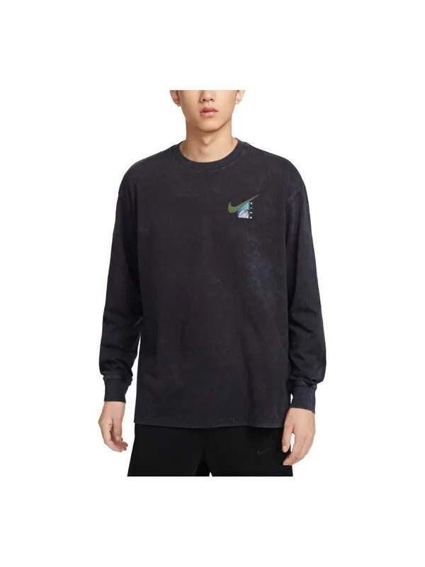 Футболка max90 long sleeve basketball t-shirt asia sizing 'black' Nike — изображение 1 из 2, черный