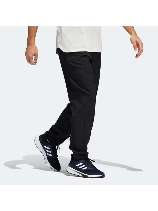 Спортивные штаны Men's adidas Solid Color Stripe Bundle Feet Gym Sports Pants/Trousers/Joggers Black — изображение 4 из 4